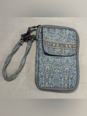 Derin Super Case Blue Patterned Wristlet Wallet